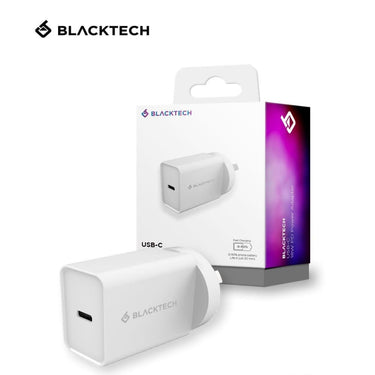 Blacktech USB-C 20W PD Power Wall Adapter Charger for iPhone | Andriod- White - Accessories